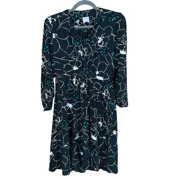 Cabi Ruffle Up Style #4453 Women's Green Floral Open-Back Stretchy Dress Sz M - Picture 1 of 6